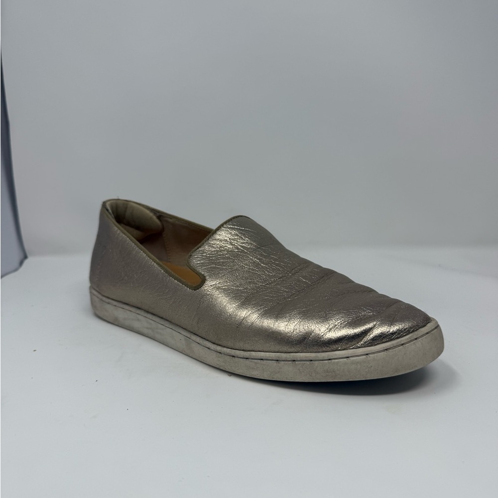 Birdies Gold Metallic Leather Slip On Sneaker Size 8